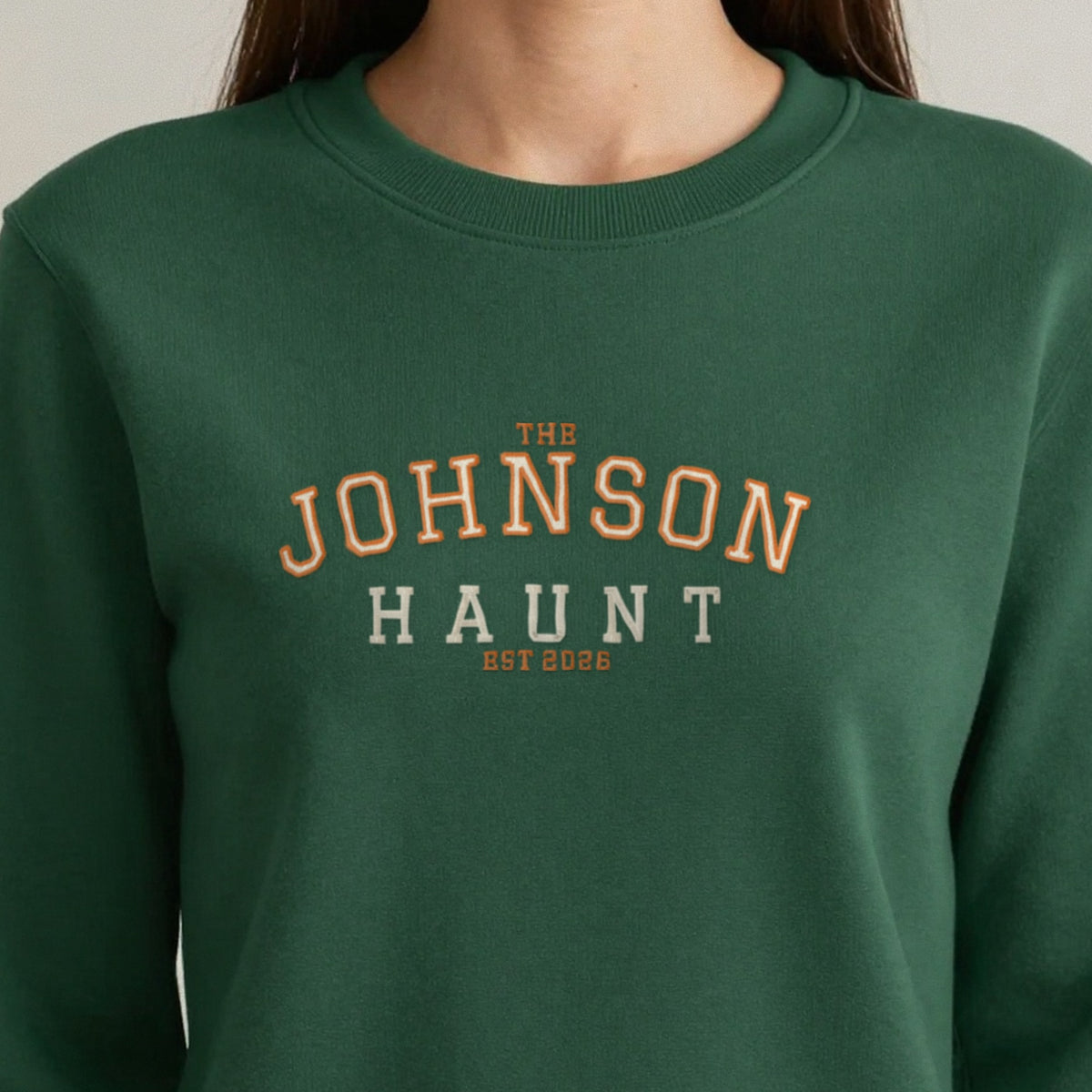 Personalised Family Haunt Embroidered Sweatshirt close-up