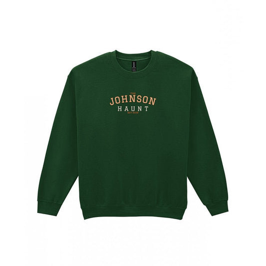 Personalised Family Haunt Embroidered Sweatshirt in Forest Green