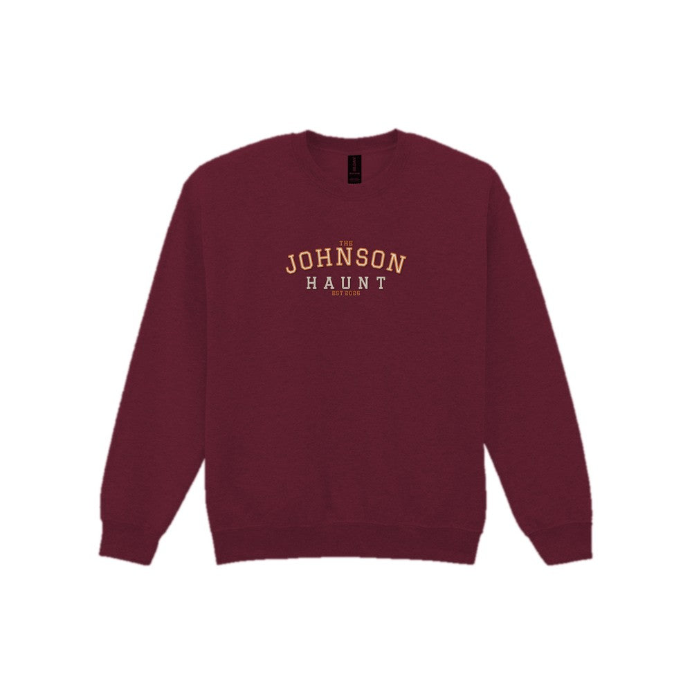 Personalised Family Haunt Embroidered Sweatshirt in Maroon