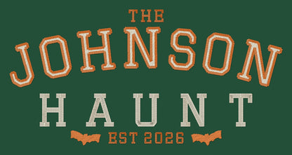 Personalised Family Haunt Embroidered Sweatshirt embroidery close-up