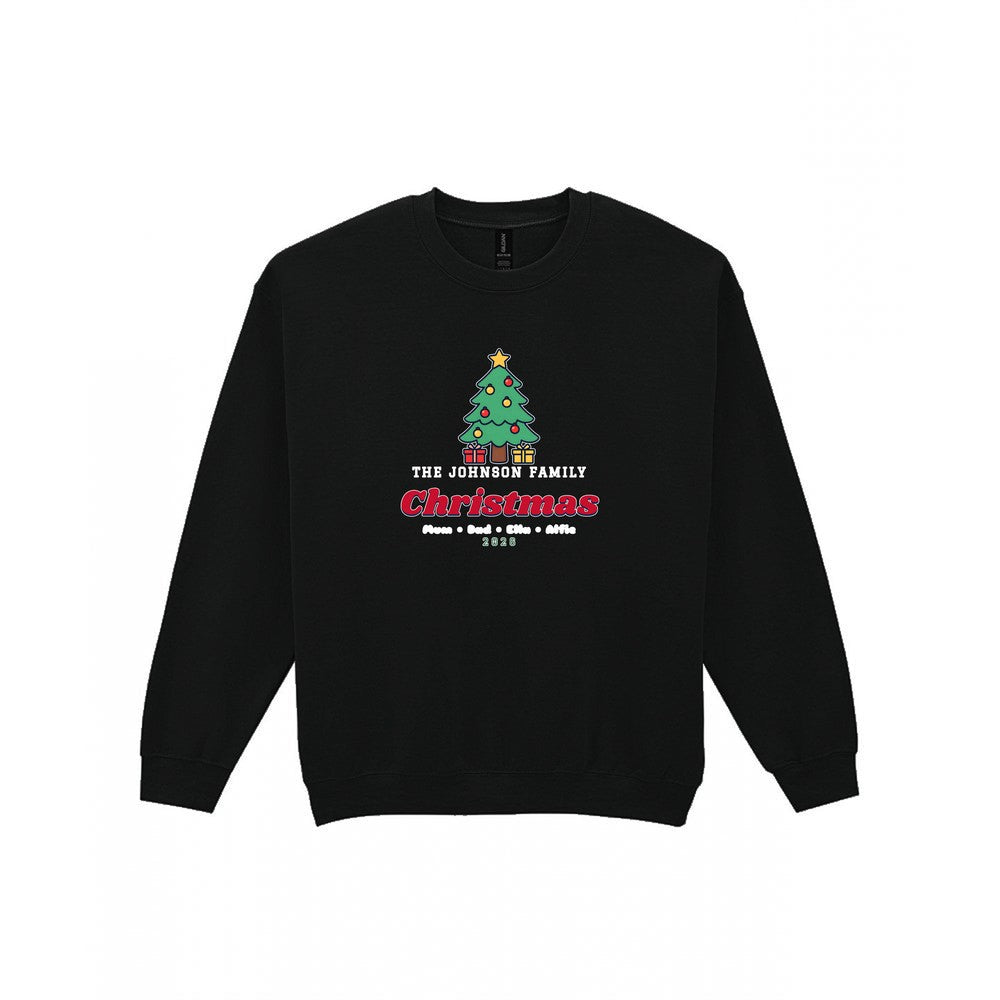 Personalised Family Christmas Jumper & T-Shirt Sweatshirt in Black
