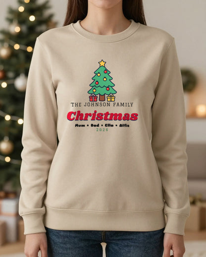 Personalised Family Christmas Jumper & T-Shirt worn