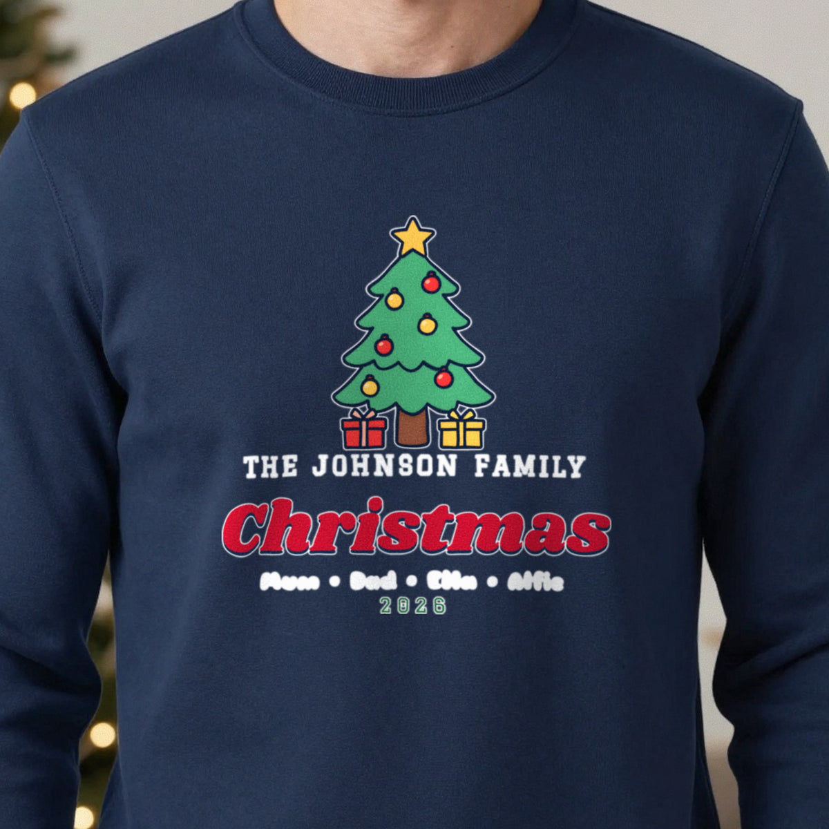 Personalised Family Christmas Jumper & T-Shirt in another colour