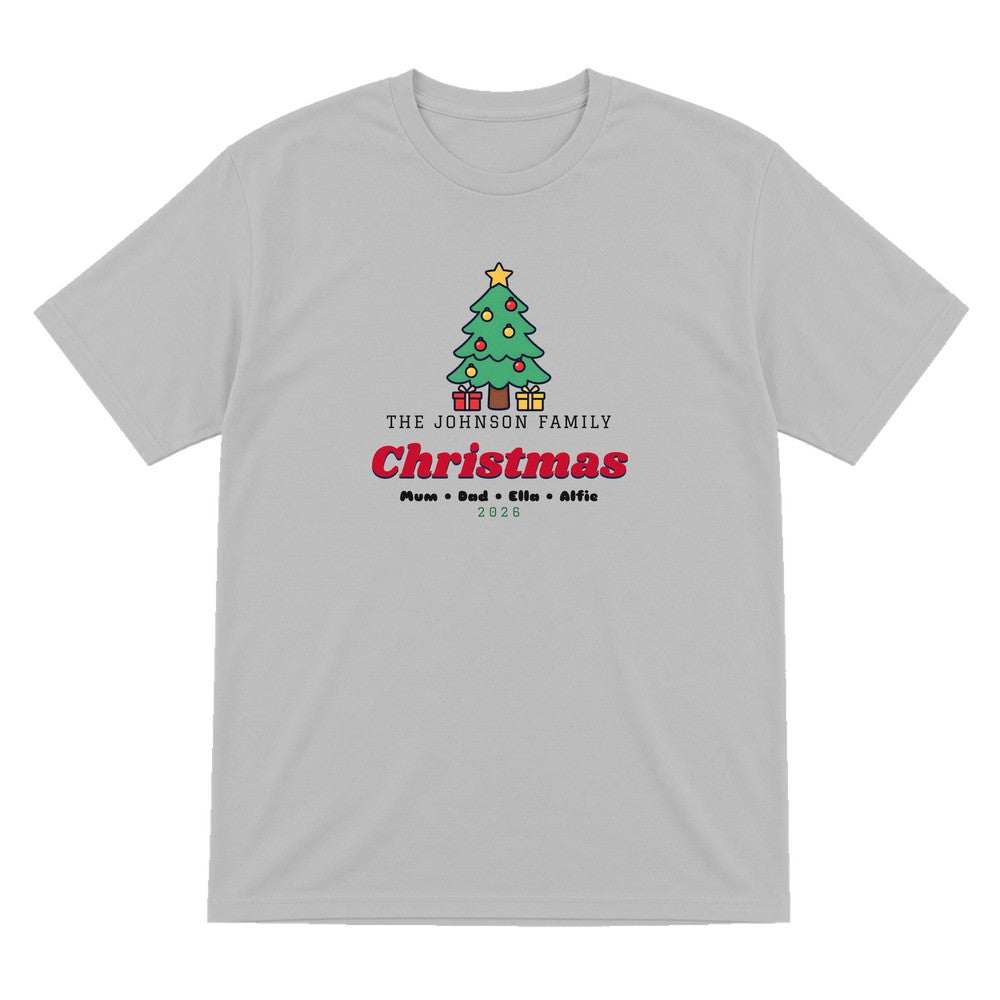 Personalised Family Christmas Jumper & T-Shirt T-Shirt in Sport Grey