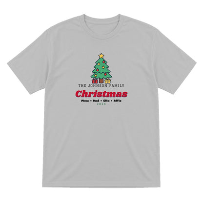 Personalised Family Christmas Jumper & T-Shirt T-Shirt in Sport Grey