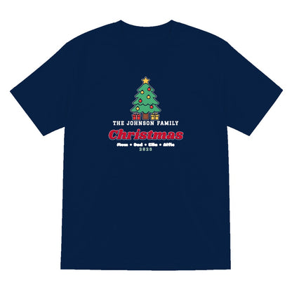 Personalised Family Christmas Jumper & T-Shirt T-Shirt in Navy