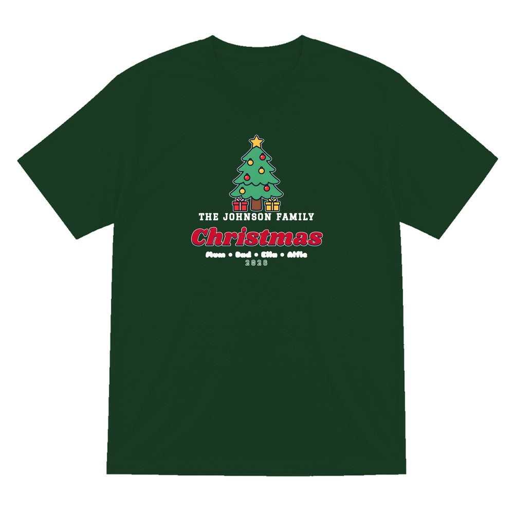 Personalised Family Christmas Jumper & T-Shirt T-Shirt in Forest Green