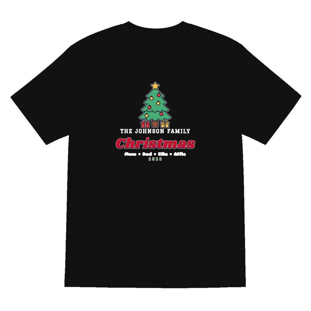 Personalised Family Christmas Jumper & T-Shirt T-Shirt in Black
