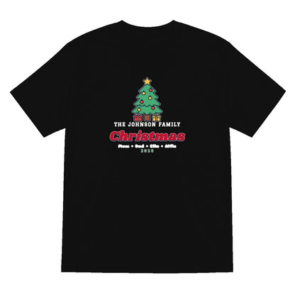 Personalised Family Christmas Jumper & T-Shirt T-Shirt in Black