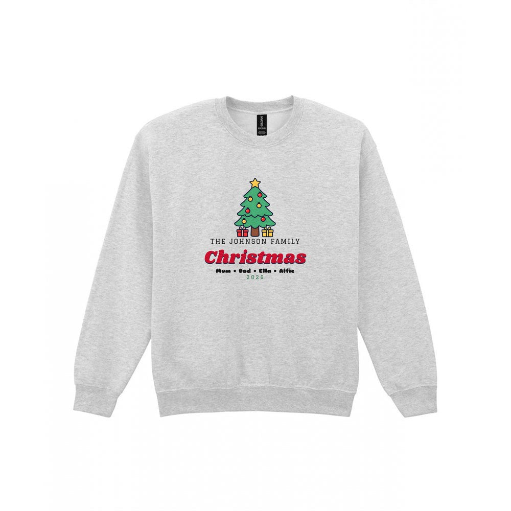 Personalised Family Christmas Jumper & T-Shirt Sweatshirt in Sport Grey