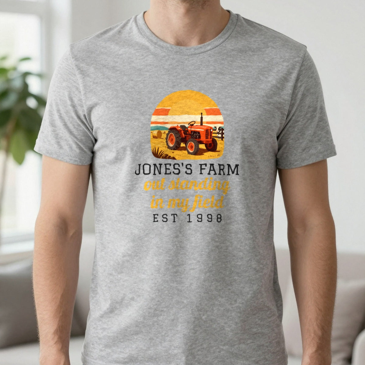 Personalised Farm T-Shirt & Sweatshirt T-Shirt in Sport Grey, worn, our photo