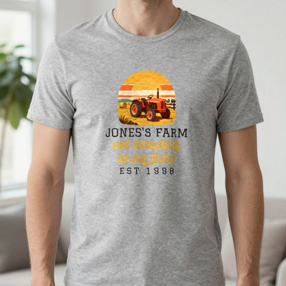 Personalised Farm T-Shirt & Sweatshirt T-Shirt in Sport Grey, worn, our photo