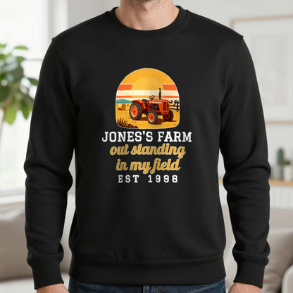 Personalised Farm T-Shirt & Sweatshirt Sweatshirt in Black, worn, our photo