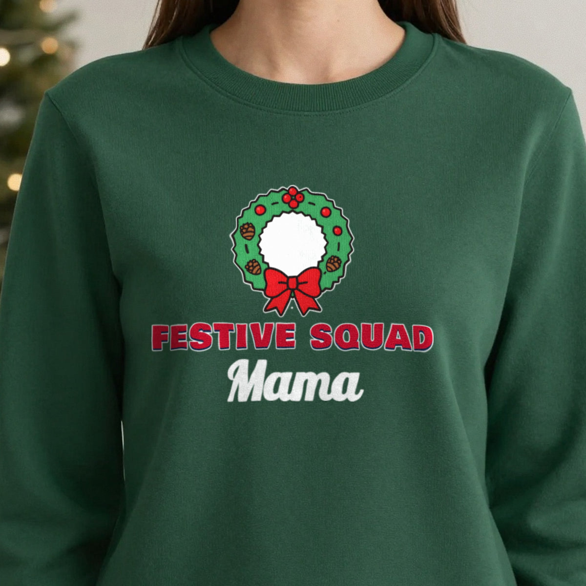 Personalised Festive Squad Christmas Jumper & T-Shirt close-up