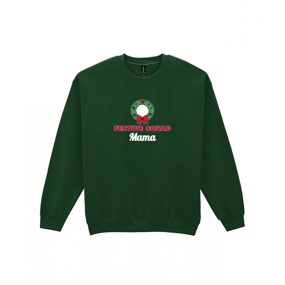 Personalised Festive Squad Christmas Jumper & T-Shirt Sweatshirt in Forest Green