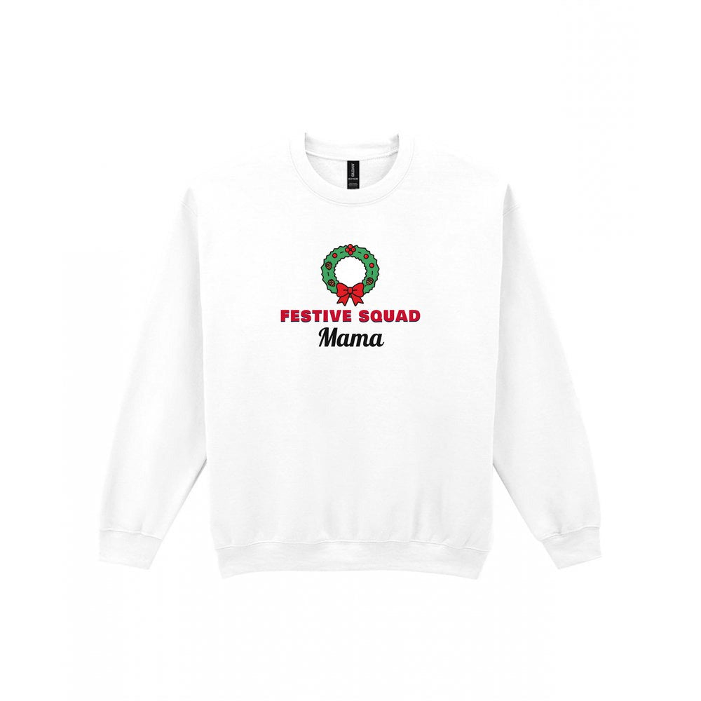Personalised Festive Squad Christmas Jumper & T-Shirt Sweatshirt in White