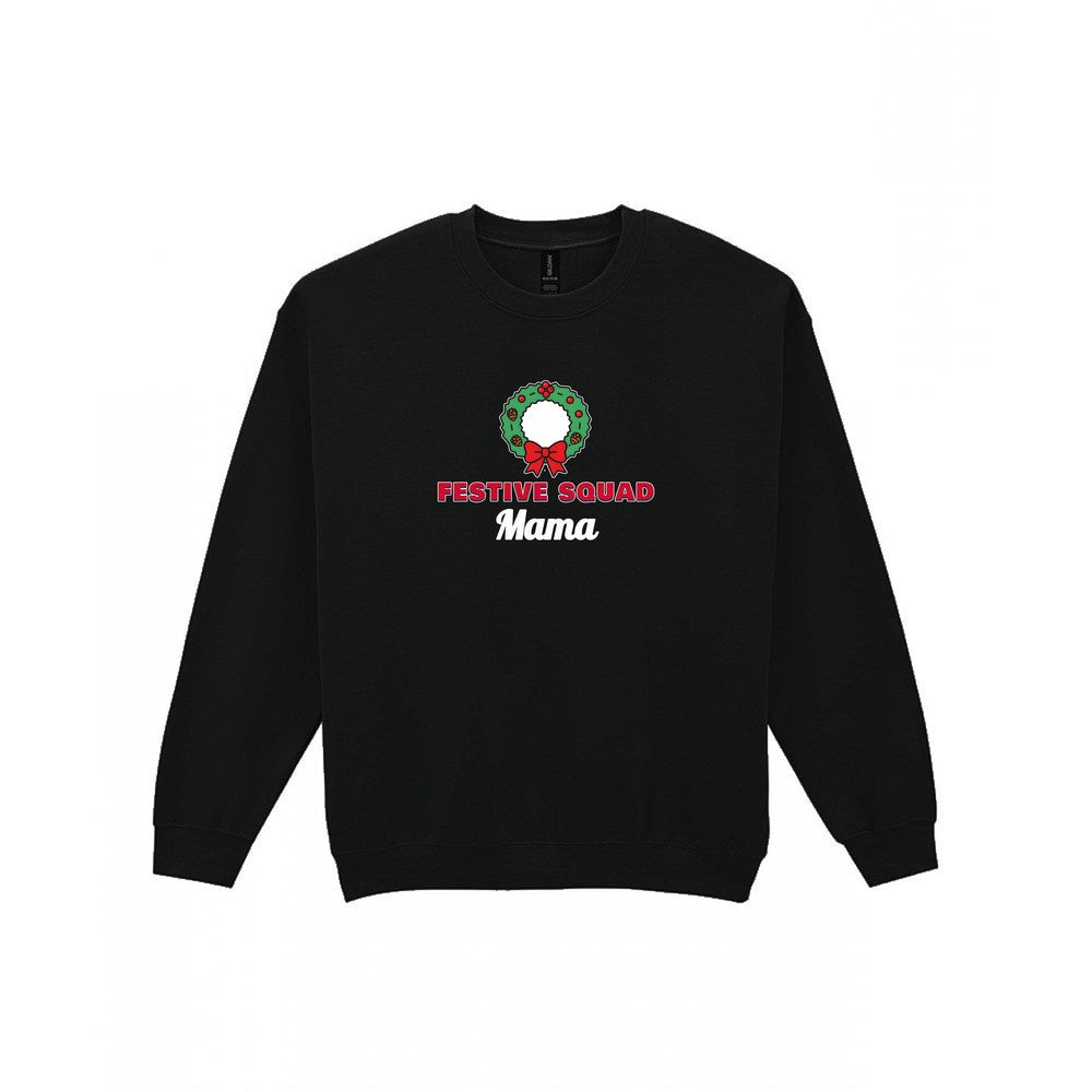 Personalised Festive Squad Christmas Jumper & T-Shirt Sweatshirt in Black