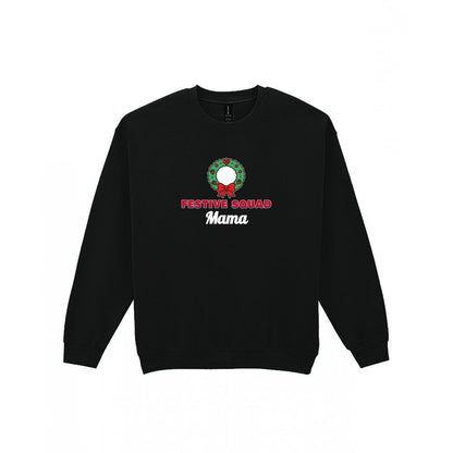 Personalised Festive Squad Christmas Jumper & T-Shirt Sweatshirt in Black