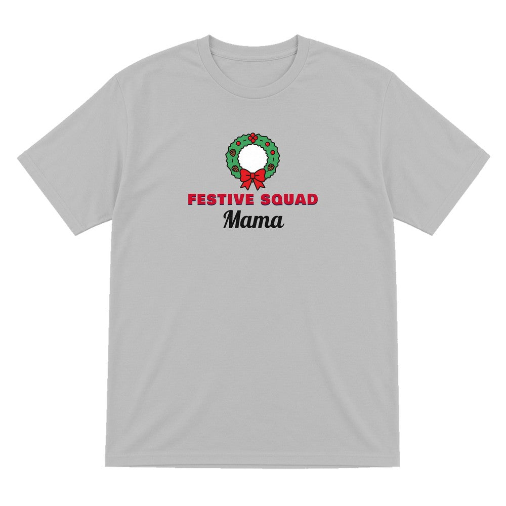 Personalised Festive Squad Christmas Jumper & T-Shirt T-Shirt in Sport Grey