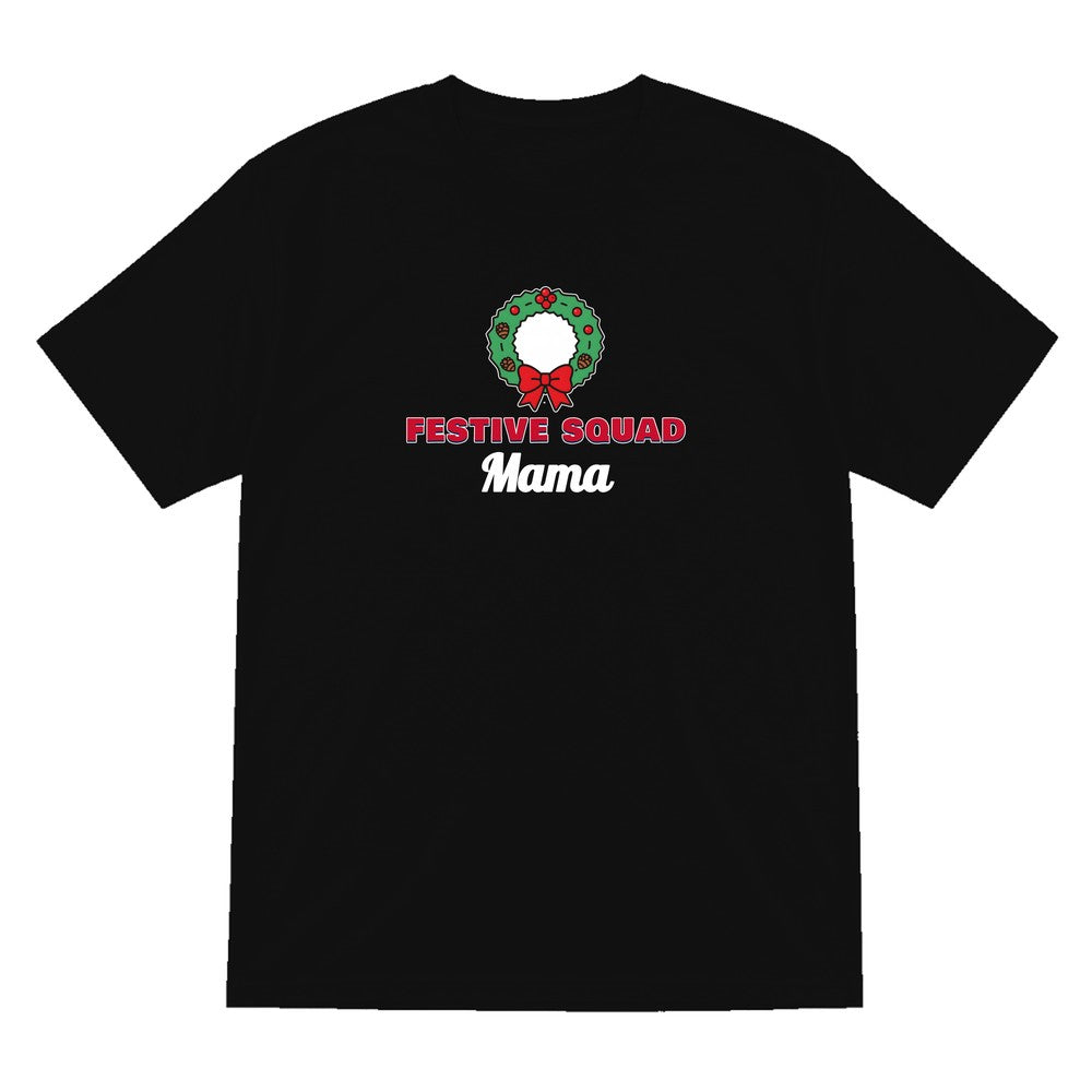 Personalised Festive Squad Christmas Jumper & T-Shirt T-Shirt in Black