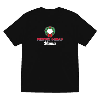 Personalised Festive Squad Christmas Jumper & T-Shirt T-Shirt in Black