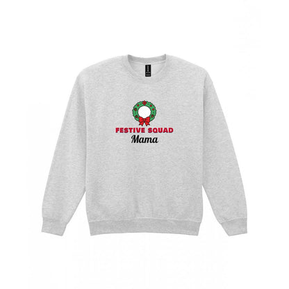 Personalised Festive Squad Christmas Jumper & T-Shirt Sweatshirt in Sport Grey