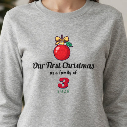 Personalised First Christmas as a Family Jumper & T-Shirt close-up