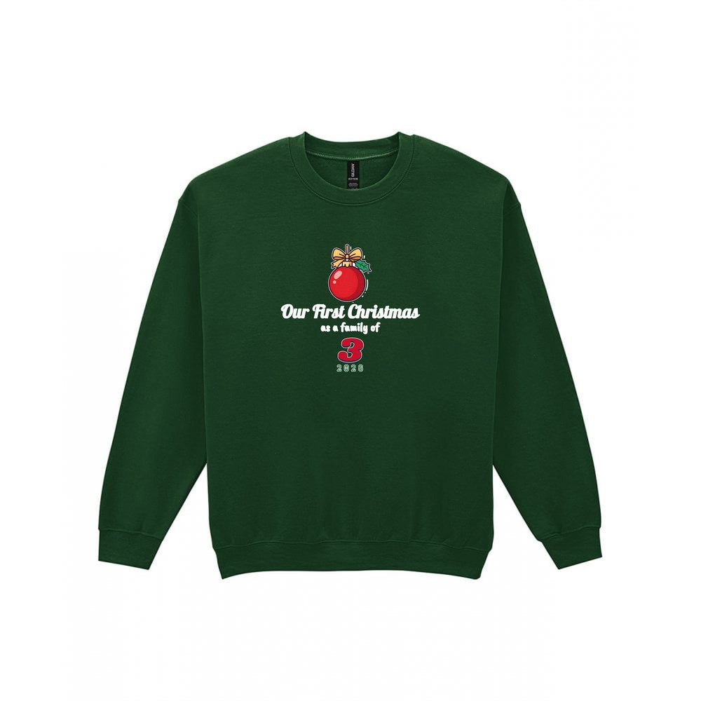Personalised First Christmas as a Family Jumper & T-Shirt Sweatshirt in Forest Green