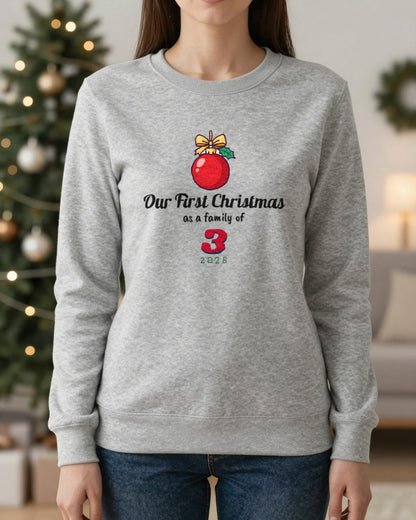 Personalised First Christmas as a Family Jumper & T-Shirt worn