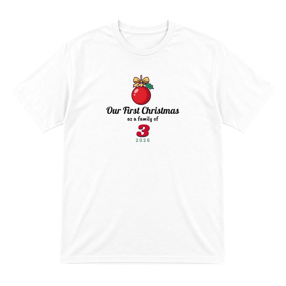 Personalised First Christmas as a Family Jumper & T-Shirt T-Shirt in White