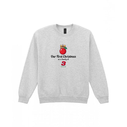 Personalised First Christmas as a Family Jumper & T-Shirt Sweatshirt in Sport Grey