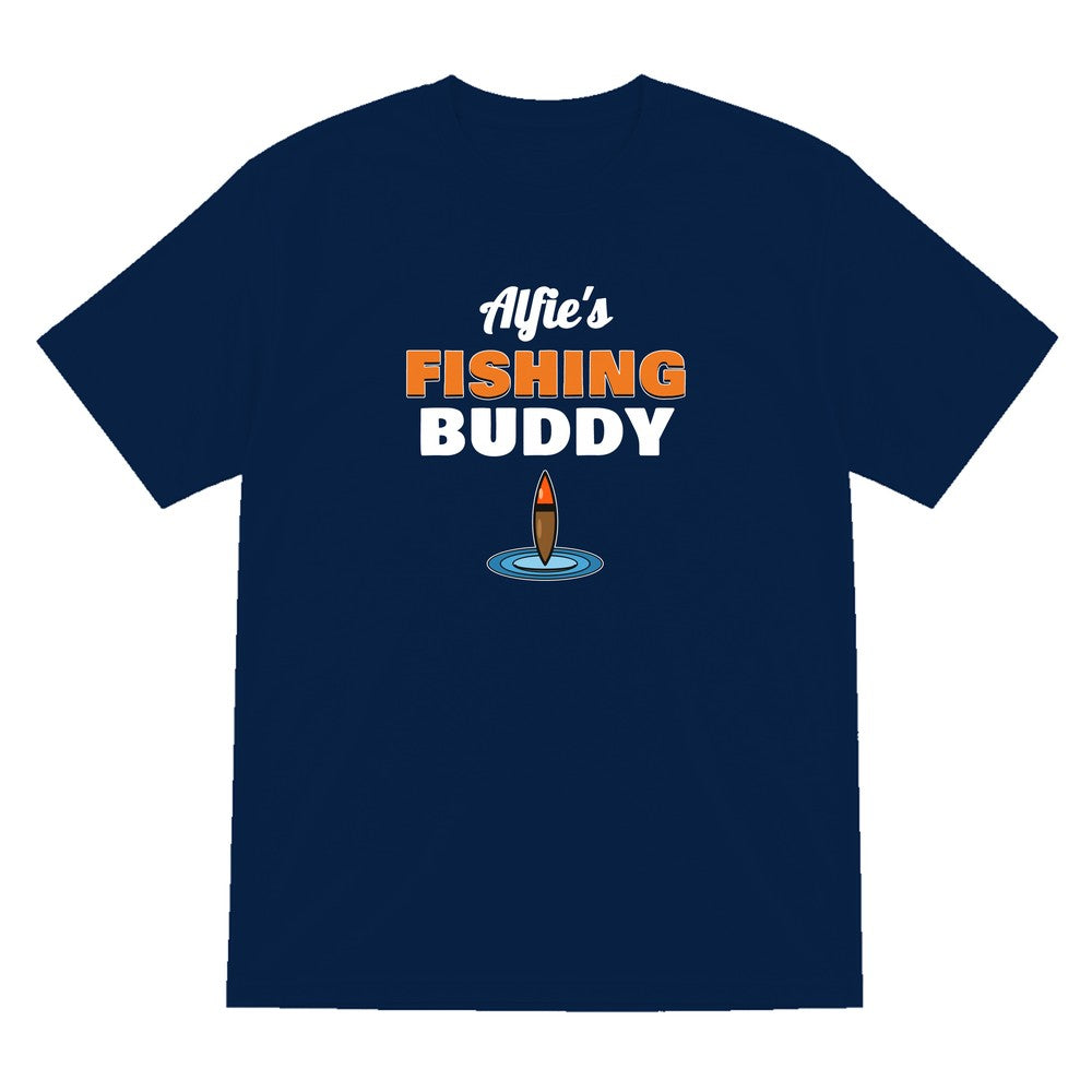 Personalised Fishing Buddy T-Shirt & Sweatshirt laid flat