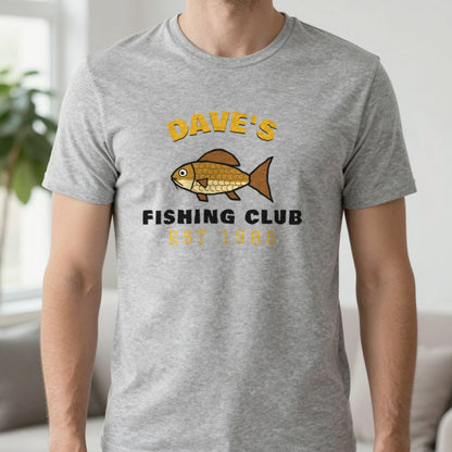 Personalised Fishing Club T-Shirt & Sweatshirt T-Shirt in Sport Grey, worn, our photo
