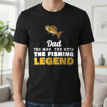 Personalised Fishing Legend T-Shirt & Sweatshirt T-Shirt in Black, worn, our photo