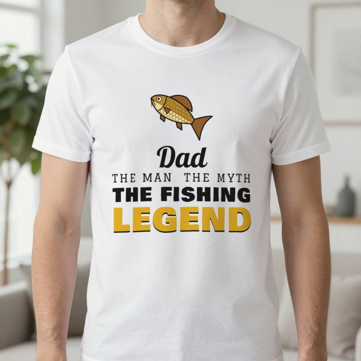 Personalised Fishing Legend T-Shirt & Sweatshirt T-Shirt in White, worn, our photo