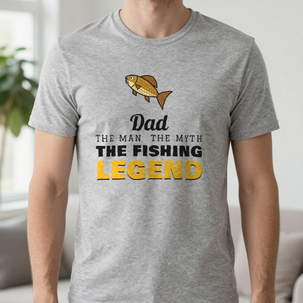 Personalised Fishing Legend T-Shirt & Sweatshirt T-Shirt in Sport Grey, worn, our photo
