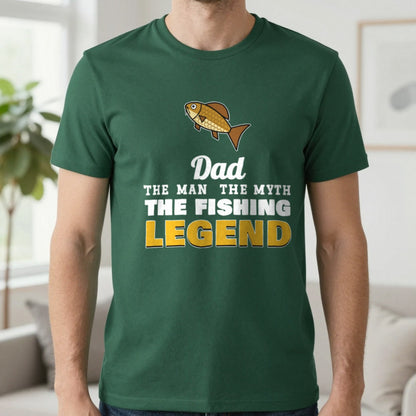 Personalised Fishing Legend T-Shirt & Sweatshirt T-Shirt in Forest Green, worn, our photo