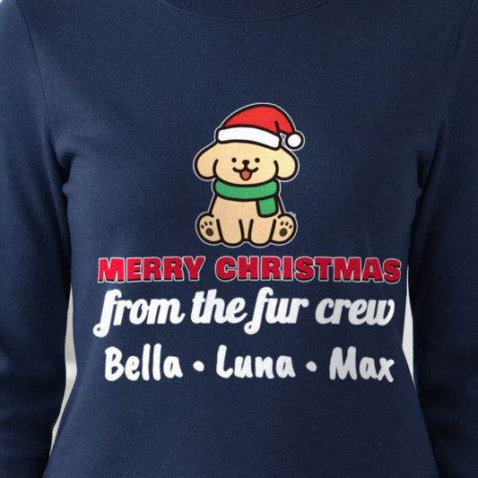 Personalised Fur Crew Christmas Jumper & T-Shirt print close-up, our photo