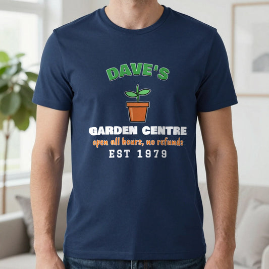 Personalised Garden Centre T-Shirt & Sweatshirt T-Shirt in Navy, worn, our photo