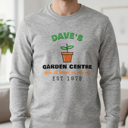 Personalised Garden Centre T-Shirt & Sweatshirt Sweatshirt in Sport Grey, worn, our photo