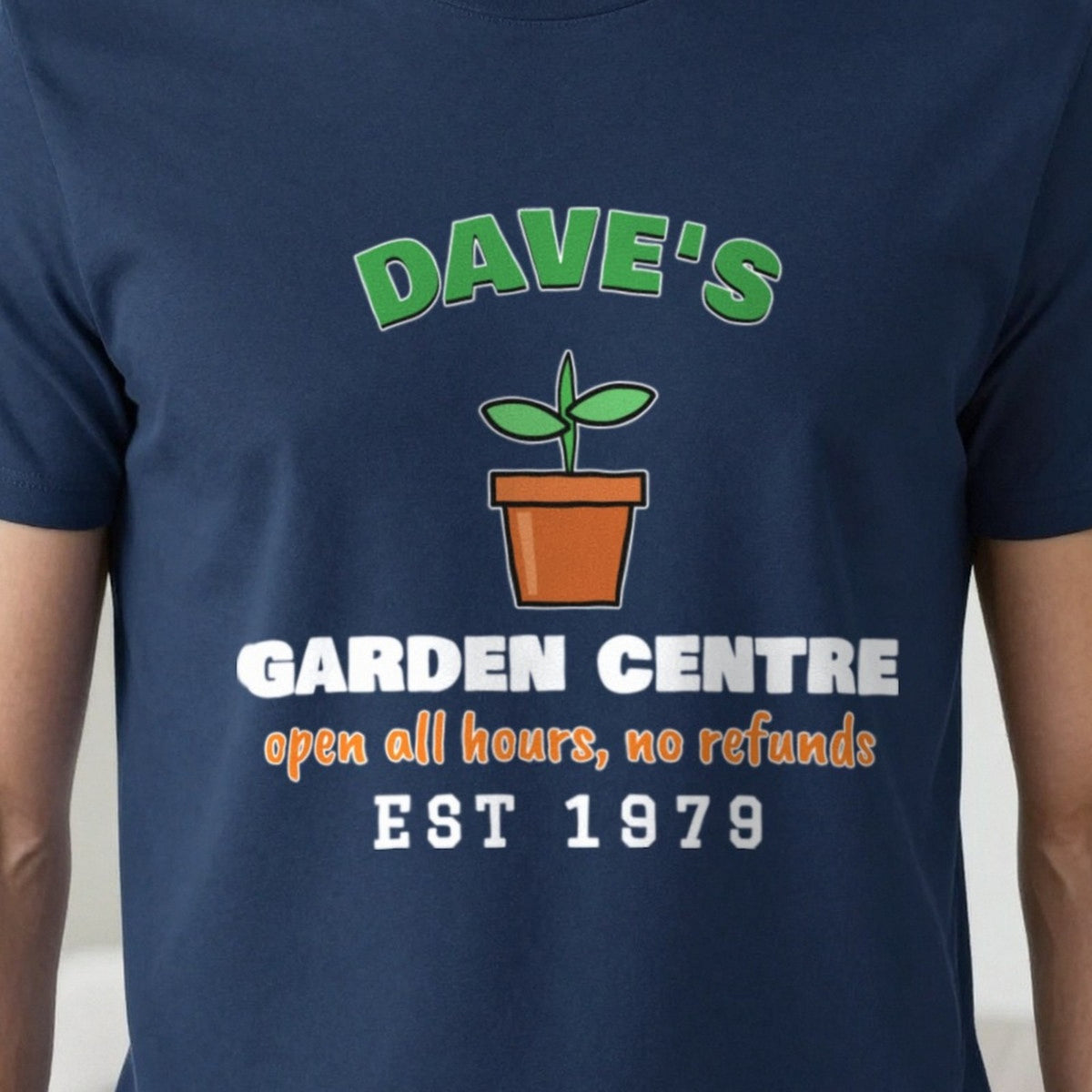 Personalised Garden Centre T-Shirt & Sweatshirt print close-up, our photo