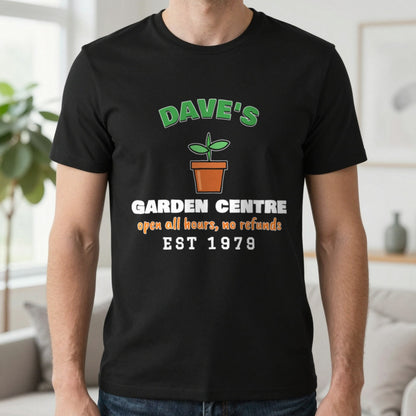 Personalised Garden Centre T-Shirt & Sweatshirt T-Shirt in Black, worn, our photo