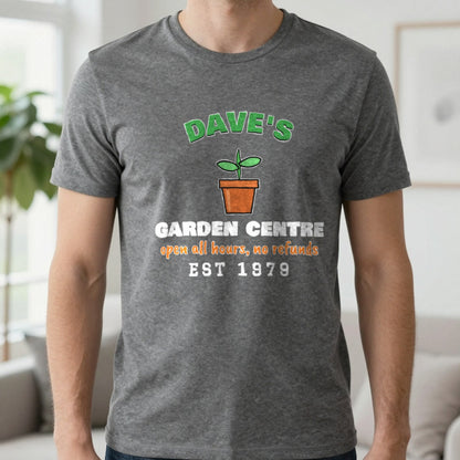 Personalised Garden Centre T-Shirt & Sweatshirt T-Shirt in Charcoal, worn, our photo