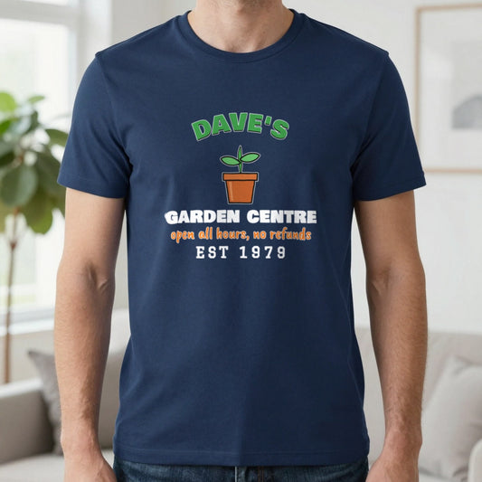 Personalised Garden Centre T-Shirt & Sweatshirt T-Shirt in Navy, worn, our photo