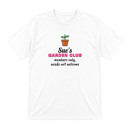 Personalised Garden Club T-Shirt & Sweatshirt laid flat
