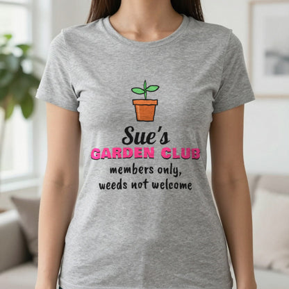 Personalised Garden Club T-Shirt & Sweatshirt T-Shirt in Sport Grey, worn, our photo