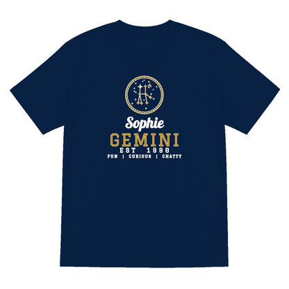 Personalised Gemini T-Shirt & Sweatshirt laid flat