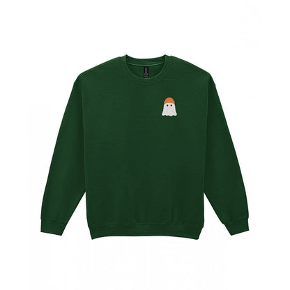 Personalised Ghost Embroidered Sweatshirt in Forest Green