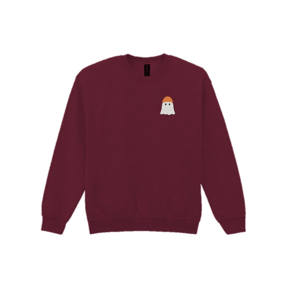 Personalised Ghost Embroidered Sweatshirt in Maroon