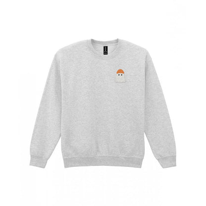 Personalised Ghost Embroidered Sweatshirt in Sport Grey
